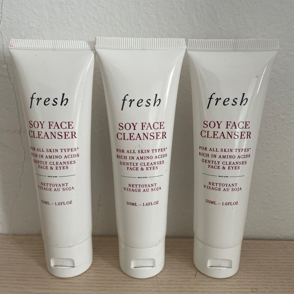 Fresh Soy Face Cleanser 1.7 oz 50mL Lot Of 3  foil sealed under cap